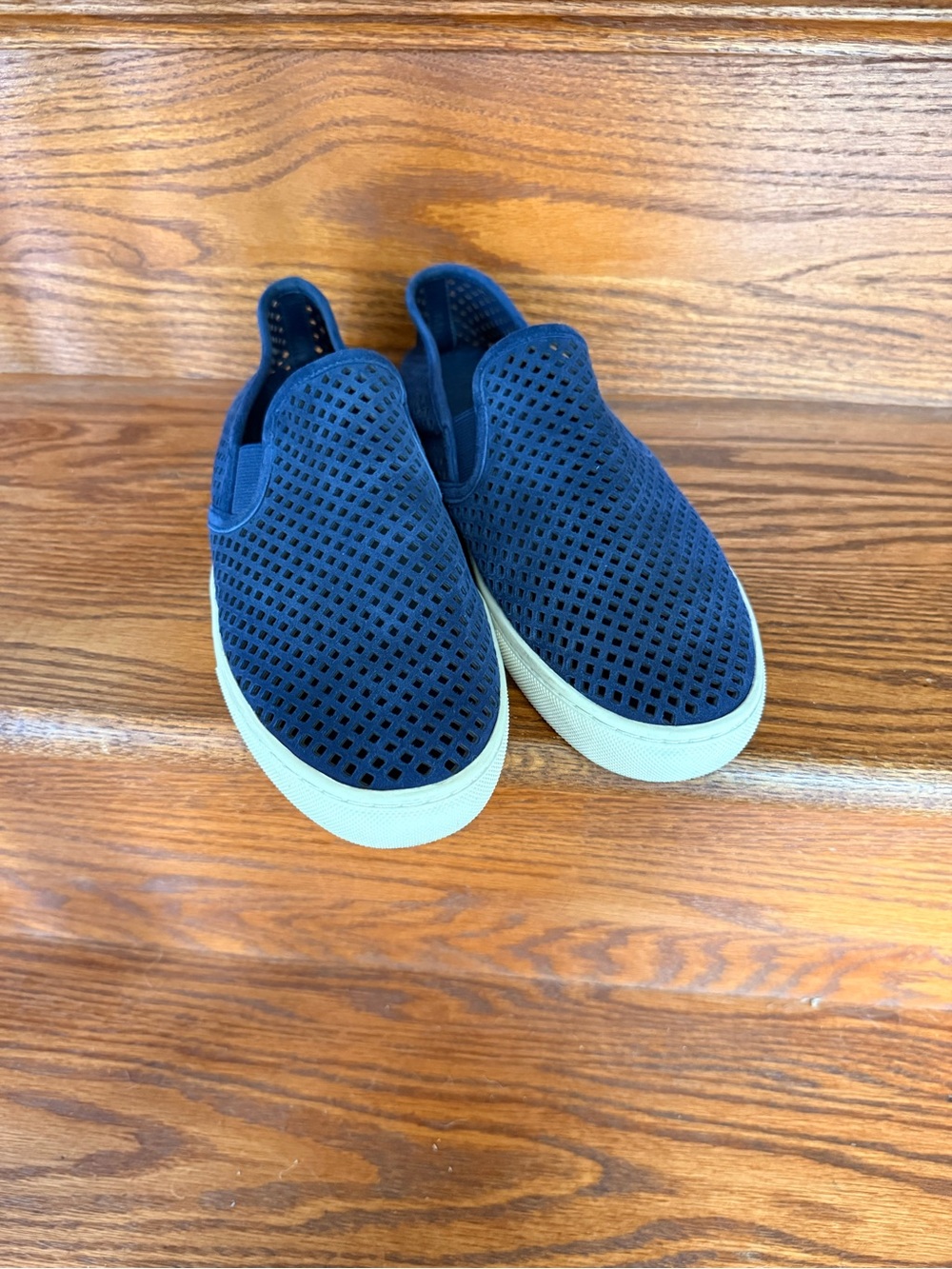 Tory Burch Navy Perforated Slip-On Sneakers